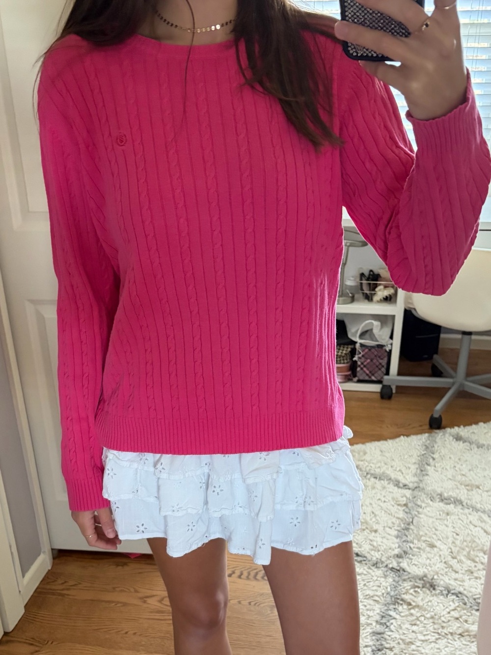 Hollister White Ruffle Skirt Size Medium